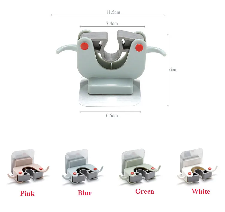Безгвоздная многофункциональная бесшовная тряпка для швабры стойка крючок Ванная комната для ванной комнаты, настенный метла вешалка зажим для швабры