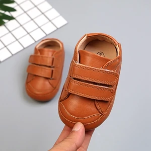 Claladoudou Toddler Baby Genuine Leather Shoes Newborn Baby Boys Girls Pure White Shoes Infant Toddler Soft Anti-slip Shoes 0-2Y - Цвет: Коричневый