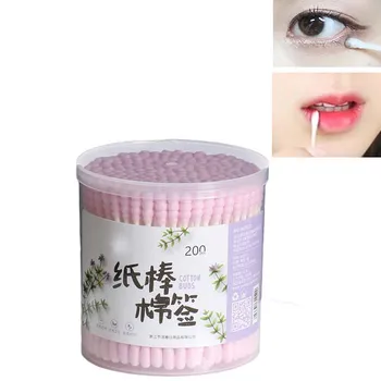 

ZD 200Pcs/Box Makeup Cotton Swab Maquiagem Colorful Double Head Makeup Tools For Cosmetic Mascara Ear Buds Nose Clean Tool ZY188