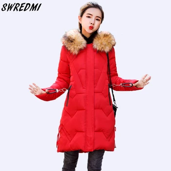 

SWREDMI 2019 Student Winter Coat Women Hooded Thicken Warm Parkas Down Cotton Padded Jacket Plus Size Slim Fashion Clothing