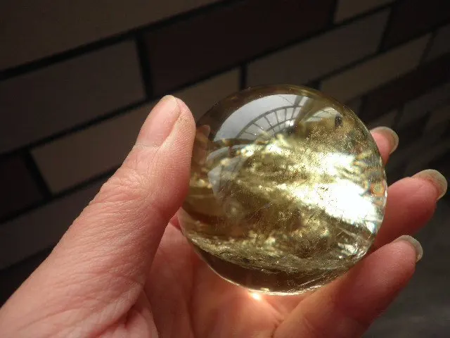 Потрясающие кварцевые ball 53 мм ясно цитрин Радуга хрустальный шар Исцеление Рейки