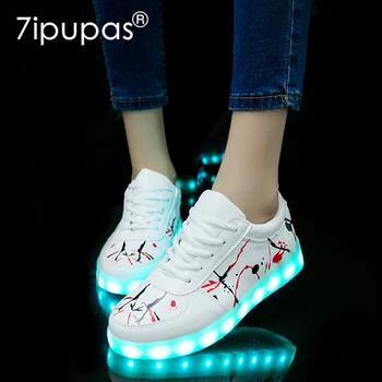 

2018 New USB illuminated krasovki luminous sneakers glowing kids shoes children with sole led light up sneakers for girls&boys