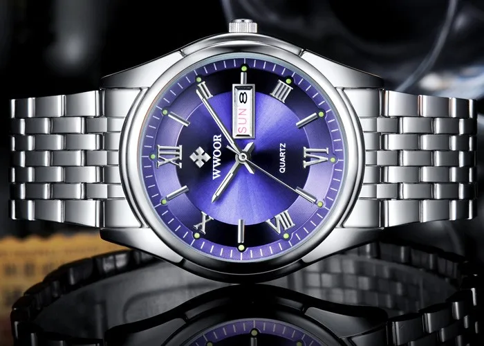 Мужские часы бренд класса люкс Дата День светящийся час часы Мужской Нержавеющая сталь Бизнес Кварцевые часы для мужчин спортивные наручные
