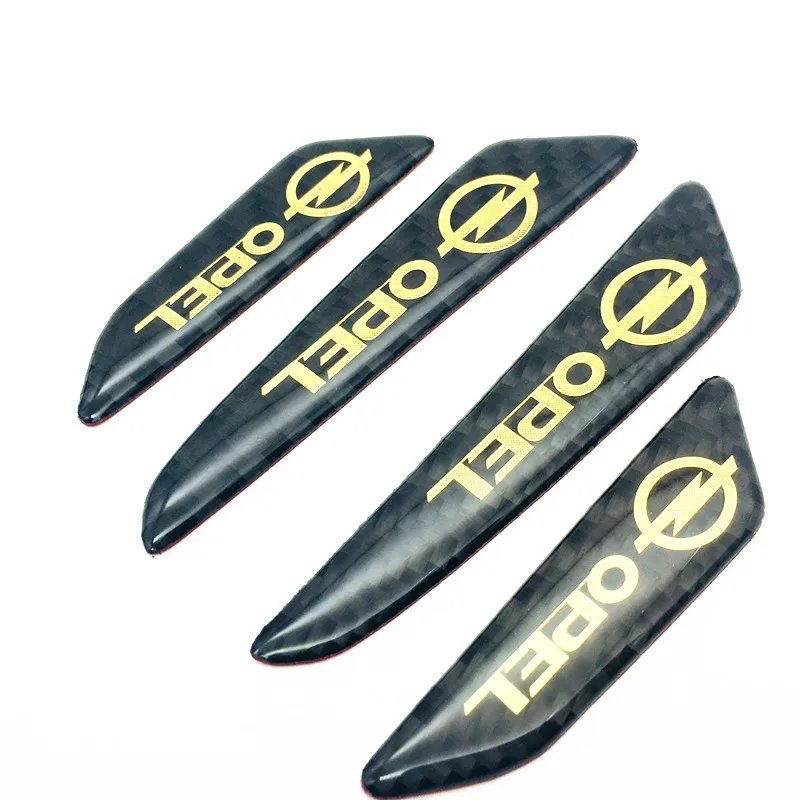 FDIK 4pec/set for Opel 3D Carbon Fiber Vinyl The door crash bar Side Door Edge Protector Protective Strip Scrape Guard  Stickers