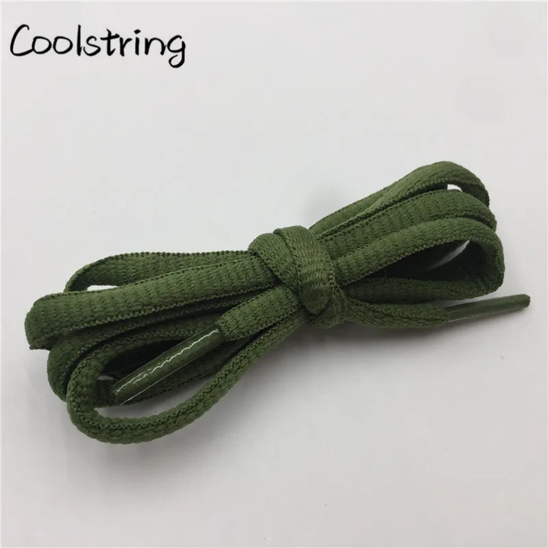 Coolstring Cool 6 мм ширина модные спортивные овальные шнурки кроссовки Ropelaces однотонные баскетбольные шнурки идеальные шнурки для обуви - Цвет: 2225	Blackish green