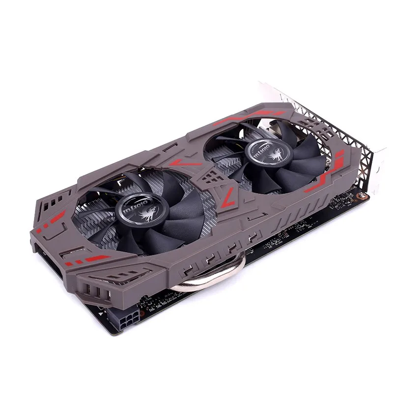 Красочная игровая видеокарта GeForce GTX1060 5 ГБ GDDR5 1506-1708 МГц PCI-E X16(3,0) DVI+ HDMI+ DP видеокарта 2 вентилятора 160 бит