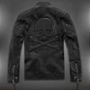 Hot ! High quality new Spring fashion leather jackets men, brand motorcycle leather jackets skull M-5XL ► Photo 1/6
