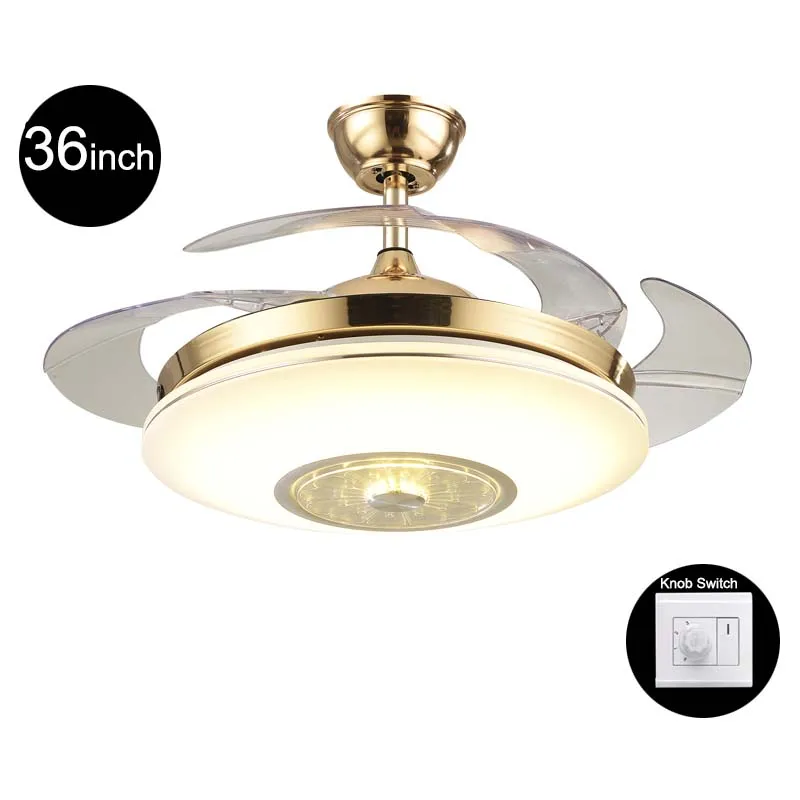 Creative 42inch Living Room Modern Gold Fan Ceiling Lights