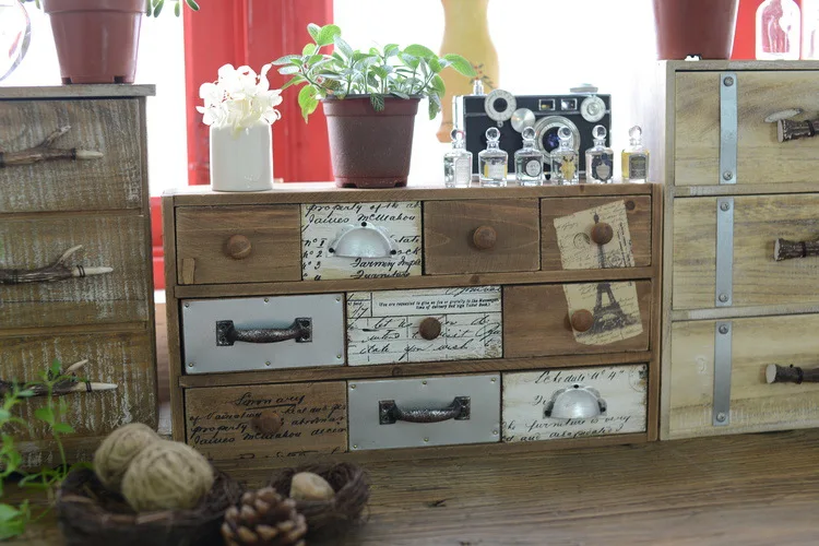 1 шт. Zakka Ретро продуктовый деревянный Настольный органайзер для ящиков, шкафов, домашнего интерьера, деревянная коробка для хранения NM 002