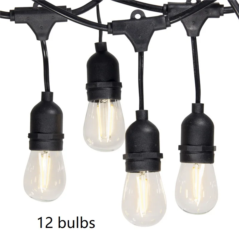 Waterproof 7m 12 Bulbs Led String Lights Indoor Outdoor Commercial