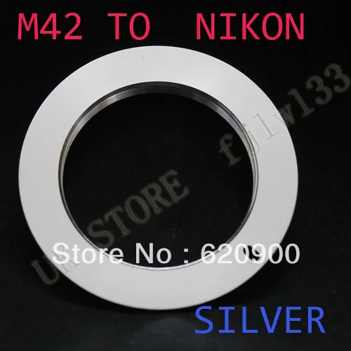 

100% GUARANTEE silver M42 M 42 Lens to Nikon AI Adapter D80 D90 D200 D300 D700 D3X D3000 D5000 D70 N