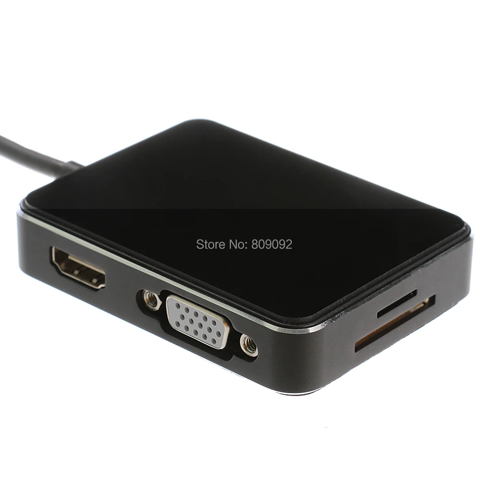 7 в 1 USB3.1 Тип-C к HDMI VGA 3-Порты и разъёмы USB3.0 Multi Порты и разъёмы SD TF Card Reader Hub HDTV адаптер конвертер для Macbook