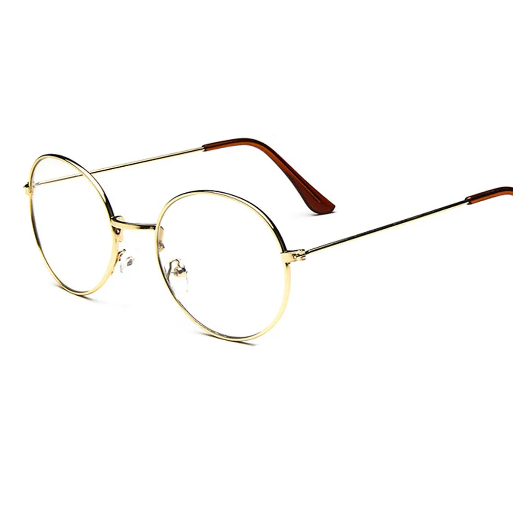 Vintage Unisex Retro Star Round Metal Frame Clear Lens glasses Optical