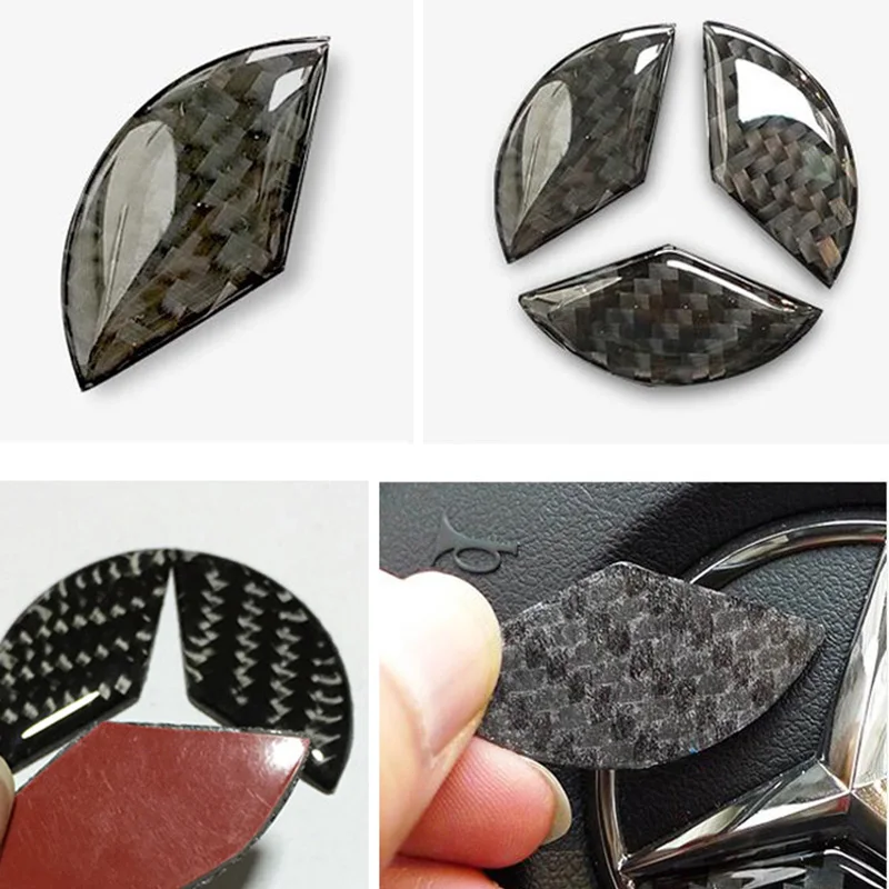 Углеродное волокно рулевое колесо эмблема наклейка Стикеры для Mercedes Benz класса W212