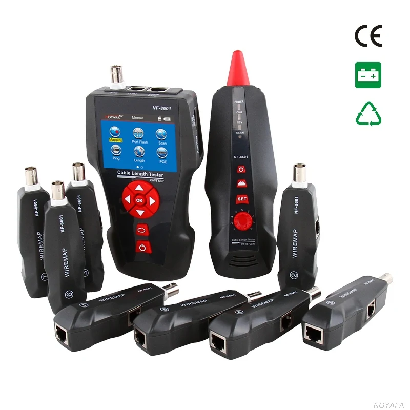 

Noyafa NF-8601W English version Multi-functional Network Cable Tester LCD Cable length Tester Breakpoint Tester POE without box