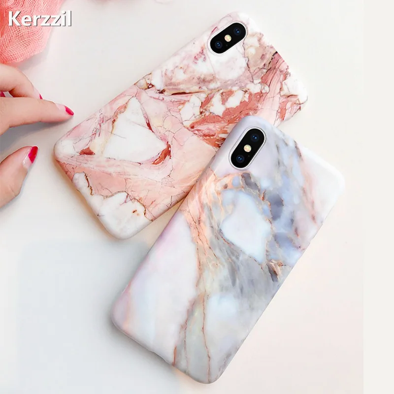 

Kerzzil Luxury Marble Case For iphone 7 Case Cover Silicone TPU Matte Cover Cases For Iphone 8 7 Plus X 6 6S Plus Case Fundas