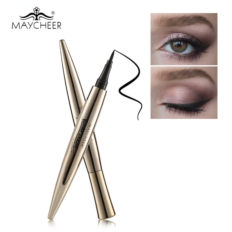 

MAYCHEER Professional Liquid Eyeliner Pencil 24 Hour Long-wearing Plant Black Eye Liner Pen Waterproof Beauty Cosmetic Tool Kit