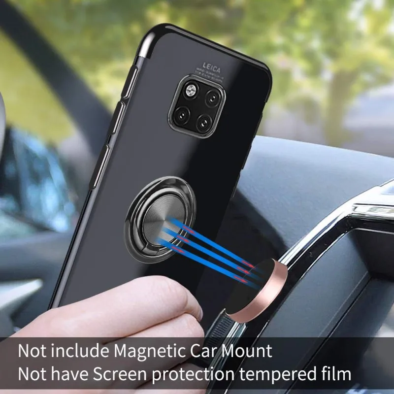 Case For Mate 20 Lite Pro Mate 20 X Cover 360 Rotatable Ring Kickstand Magnetic Car Mount Plating TPU Case For Mate 10 Lite Pro (5)