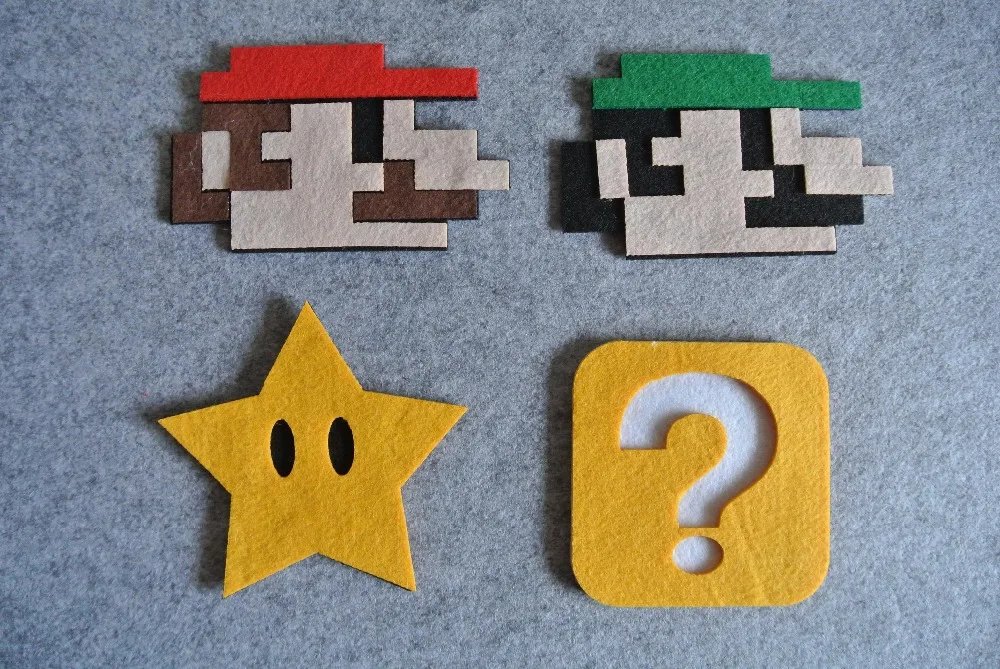 

8 pcs Cartoon Supe Mario Bro Felt Coaster Cup mats Cartoon Pad supply fabric