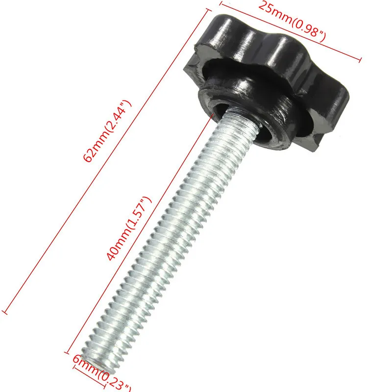MTSPACE 5pcs/Set M6 Male Thread Star Shaped Head Clamping Nuts Knob For Industry Equipment Plastic Carbon Steel Galvanization