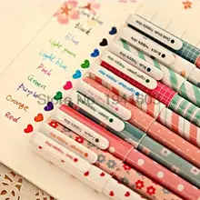 10 шт./партия милый мультфильм красочные гелевые ручки Набор Kawaii корейский канцелярские принадлежности креативный подарок школьные принадлежности 050
