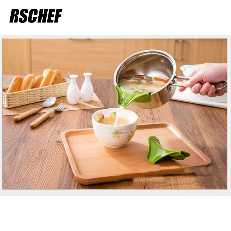 RSCHEF кухонная утварь пищевой силикагель направляющая зеленая воронка|kitchen