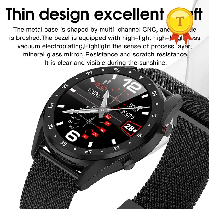 

new design thin smart watch woman man IP68 Waterproof SmartWatch Sports ECG+PPG Smartwatch Heart Rate Blood Pressure Monitor
