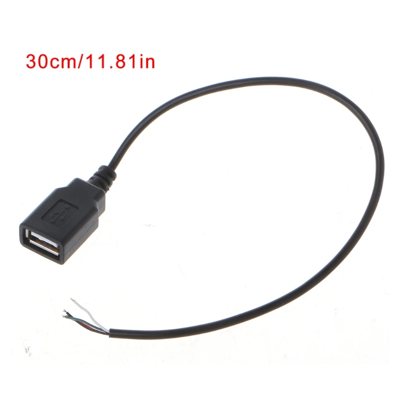 

USB 2.0 Type A Female Jack 4-Wire Data Charge Power Pigtail Cable Connector DIY