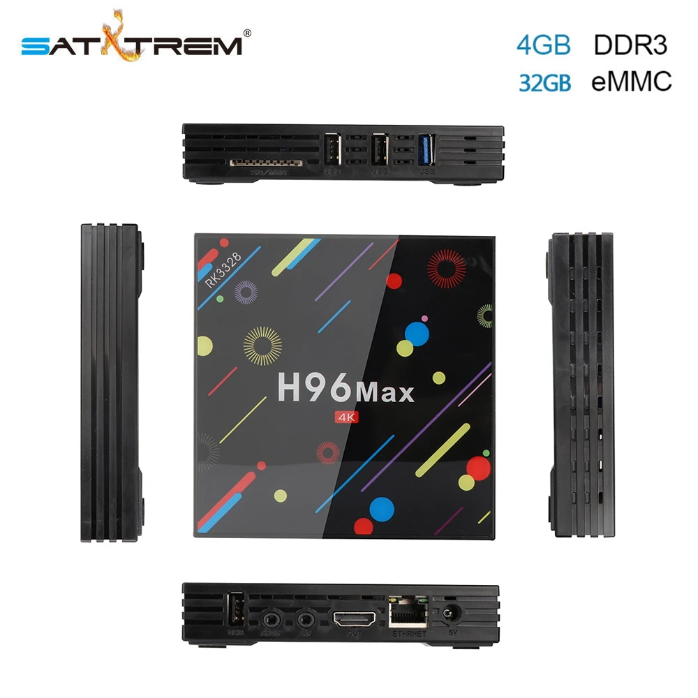 

H96 MAX H2 Android 7.1 Smart TV BOX RK3228 4G DDR3 32G EMMC ROM Set Top Box 4K 3D H.265 Wifi media player TV Receiver play store