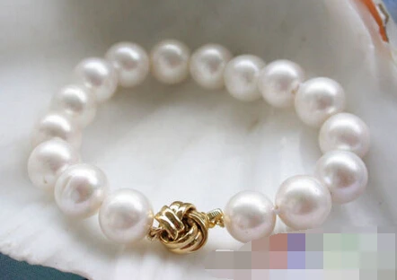 

Hot selling>@@ > 01118 round white FW cultured pearl bracelet -Bride jewelry free shipping