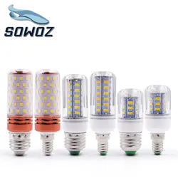 SOWOZ E27 E14 светодио дный кукурузы лампы True мощность 9 Вт 12 W SMD2835 220 V 240 V Кукуруза лампа люстра свечи светодио дный свет для украшения дома