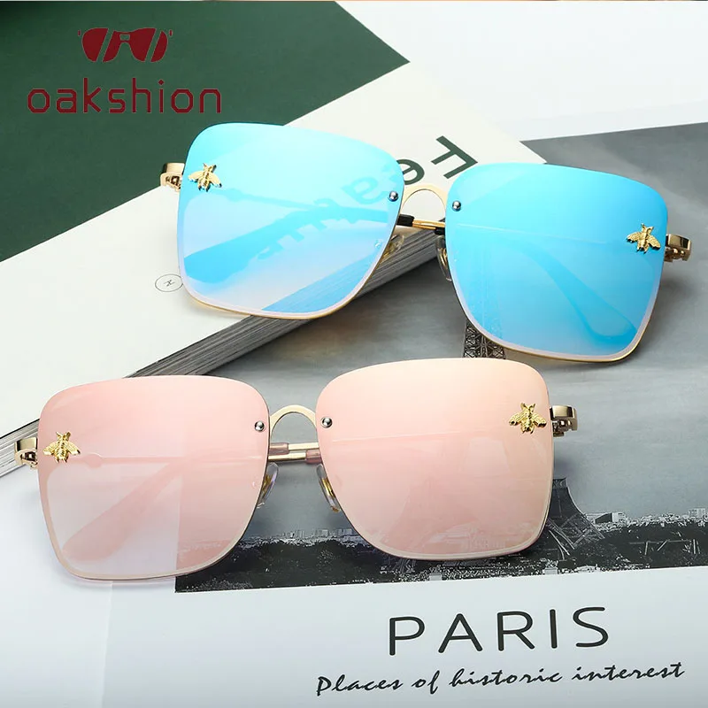 

Retro Square Bee Sunglasses Women Brand Designer Metal Frame Retro Sun Glasses Fashion Female Gradient Shades