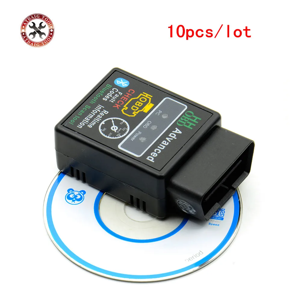 10 шт./лот Авто ELM327 HH Android Bluetooth OBD 2 OBD II диагностический сканер elm 327