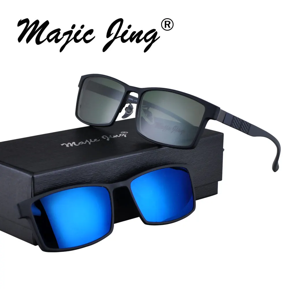 

3 lenes Magnet Sunglasses Clip Mirrored Clip on Sunglasses with TR temple clip on glasses Men Polarized Eyewear S9318