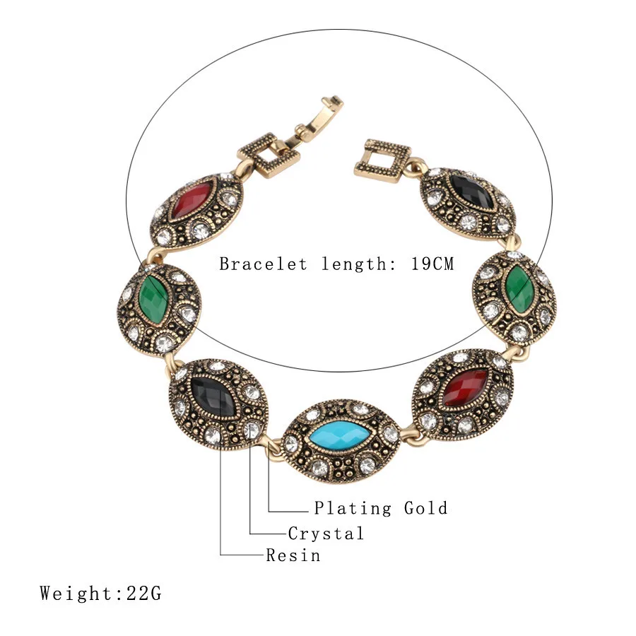 Kinel преувеличенные Этнические браслеты для женщин золотого цвета в античном стиле винтажные браслеты из смолы классические ювелирные изделия Новинка