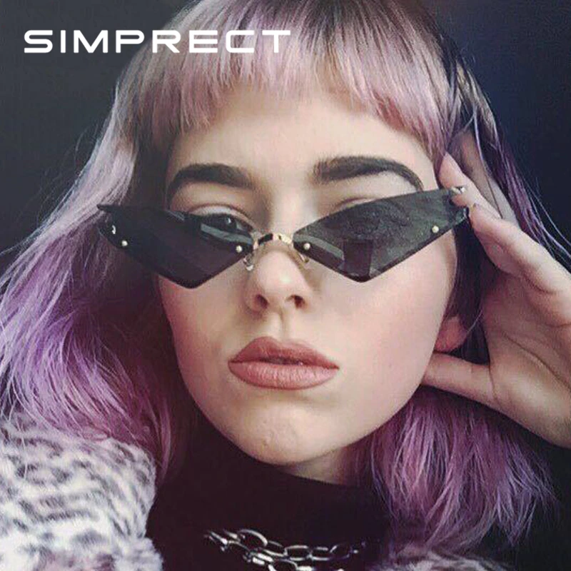 Женские солнцезащитные очки в металлической оправе SIMPRECT маленькие зеркальные