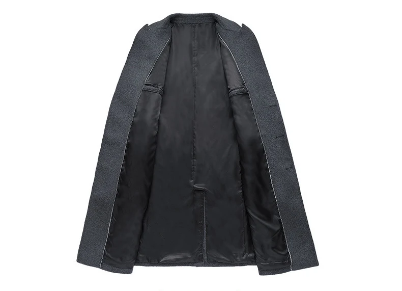 Brother Wang Brand 2019 Autumn Winter New Men Slim Long Woolen Coat Business Casual Fashion Mens Overcoat Jacket 1721