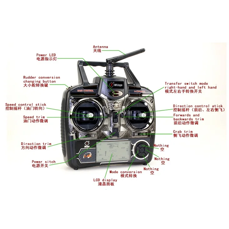 

Transmitter Controller WLtoys V913 Air Flow Sky Dancer RC Helicoper Airplane Spare Parts Accs Accessories