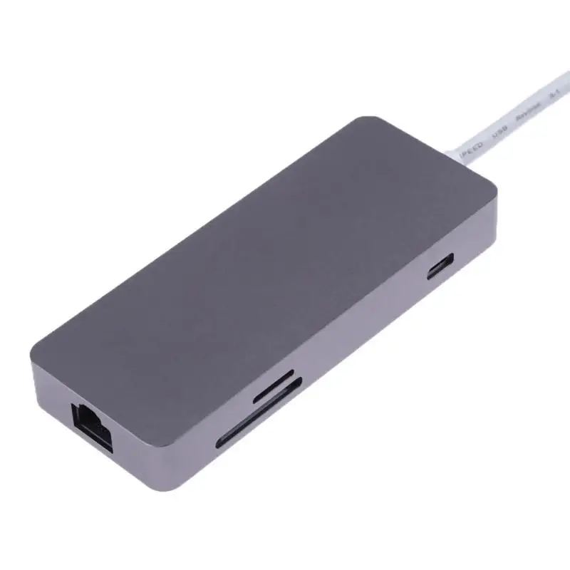 Цвета: золотистый, Серебристый Серый 7-в-1 Тип с разъемами типа C и HDMI+ USB3.0+ USB2.0+ TF+ сетевой Адаптер Hub Размеры 108*42,5*15,3 мм для ноутбука MacBook