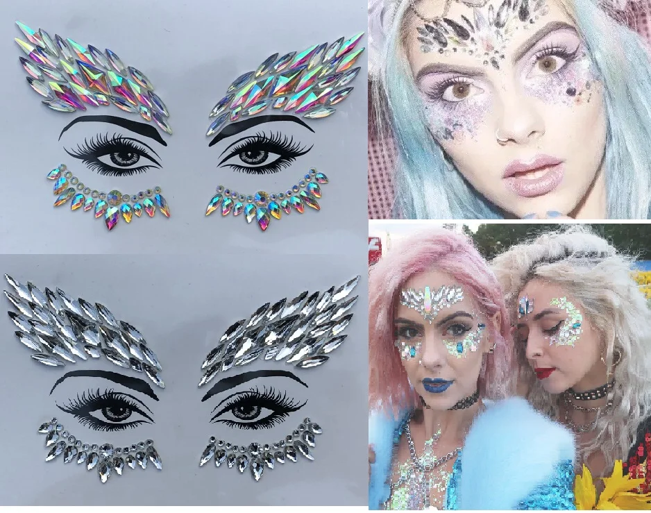 

Acrylic Resin Drill Stick Bindi Sticker Handpicked Bohemia Style Face Eyes DIY Jewels Forehead Stage Decor Party Glitter Sticker