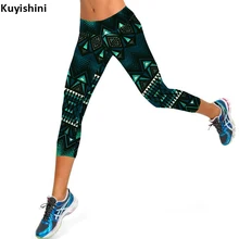 Летние винтажные леггинсы с цветочным принтом Капри с принтом женские для фитнеса повседневные леггинсы для тренировок 07081916