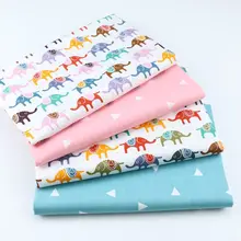 Слон Принт Ткань Ребенок Хлопок Саржа Ткань Лоскутная Текстиль Хлопок Ткань DIY Швейные Стеганые Постельные Принадлежности Одеяло Пальто Материал