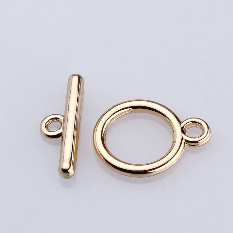 4 Sets 24K Champagne Gold Color Plated Brass O Toggle Clasps Bracelet