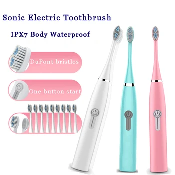

Toothbrush Sonic Wave Rechargeable Smart Chip Toothbrush Ultrasonic automatic Head Replaceable Whitening Healthy