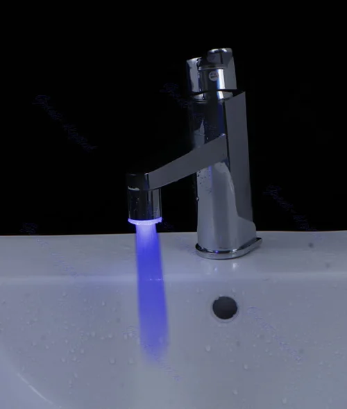 3 Color LED Glow Bathroom Sink Basin Faucet Water Temperature Sensor