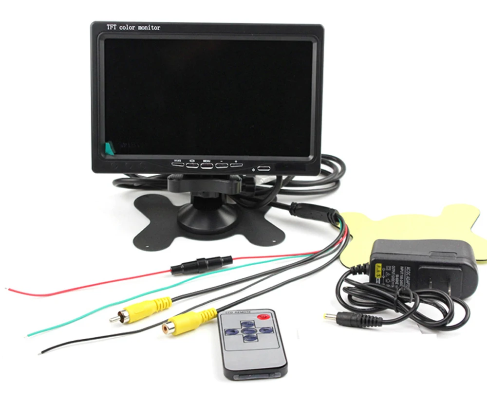 Uvusee 7 дюймов 1024x600 TFT цветной lcd AV автомобильный монитор заднего вида с HDMI VGA AV входом CCTV монитор безопасности+ пульт дистанционного управления