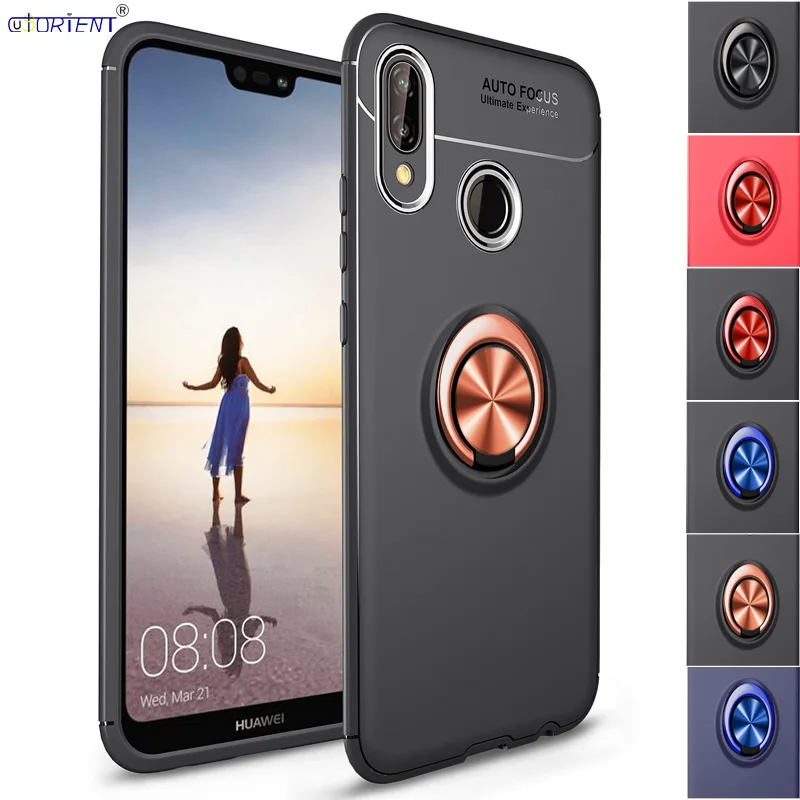 Чехол-подставка для Huawei Honor Play металлический чехол-бампер с кольцом на палец