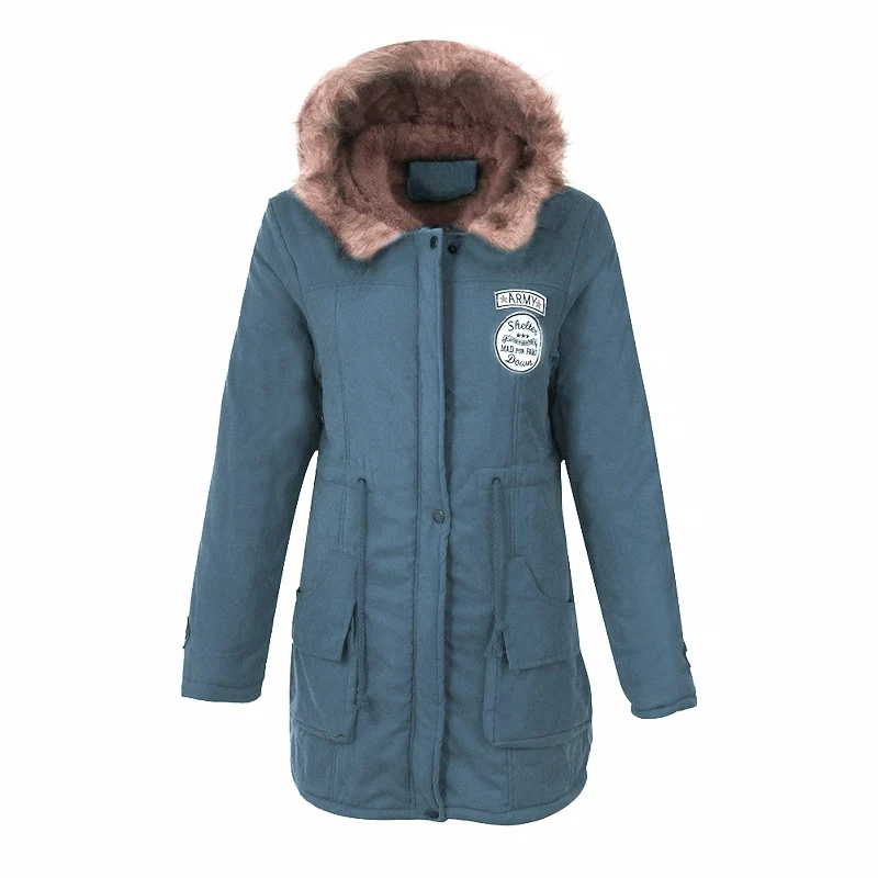 OEAK 2018 Winter Jacket Women Warm Parkas Fur Collar Long Coat Casual Thicken Cotton Wadded Office Ladies Outwear Plus Size