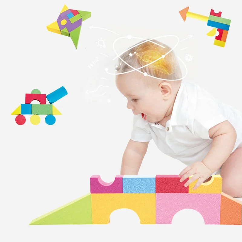

Children DIY 28 pieces EVA foam blocks Wooden Toys Colorful Building Blocks Track Toys Kids Wood Game Learning Educational Toy
