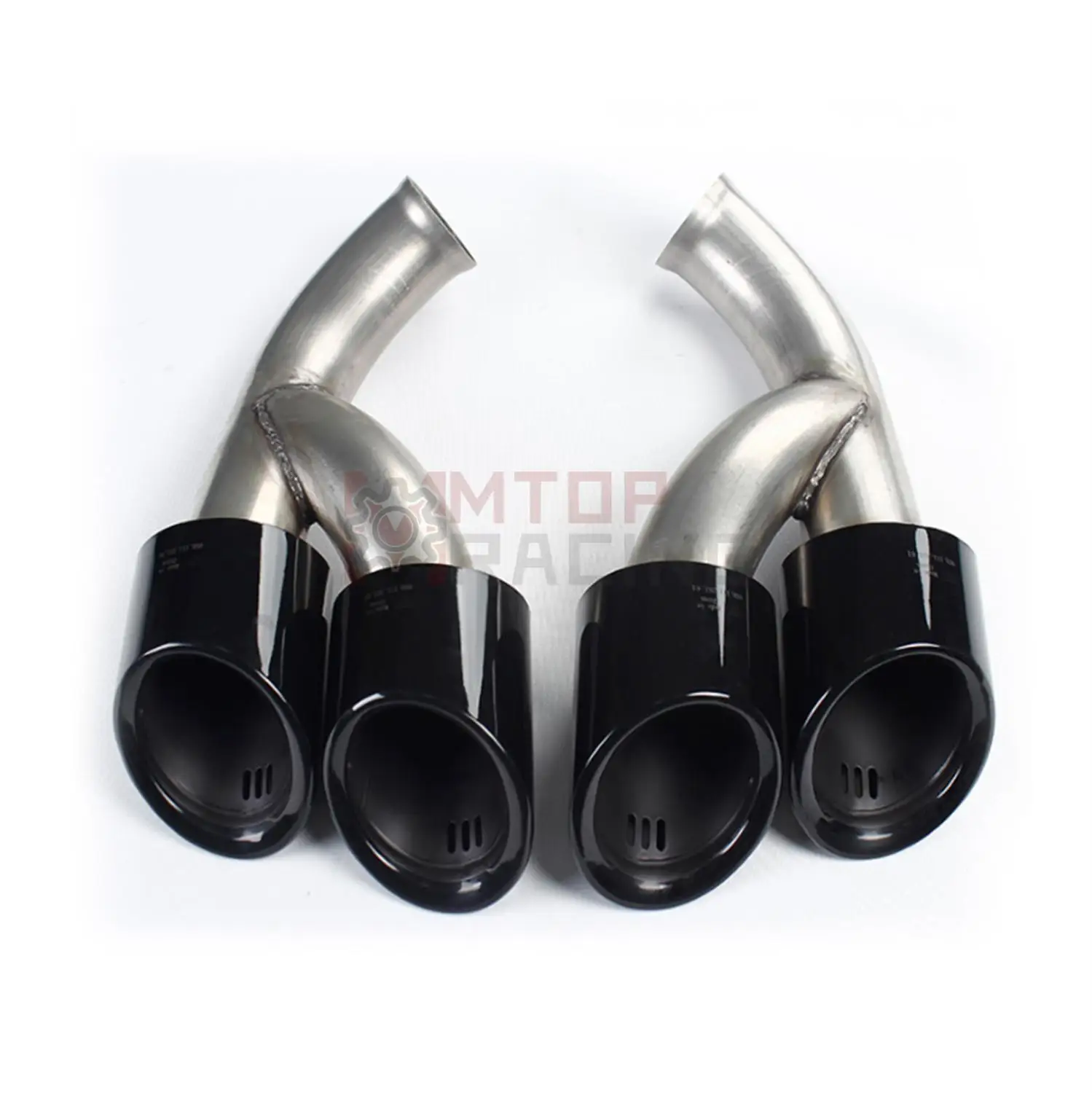 Exhaust Muffler Pipe For Porsche Cayenne 2015 2016 Rear Dual Tips Smoke Black Exhaust Muffler Pipe For Porsche Cayenne 2015 2016 Rear Dual Tips Smoke Black
